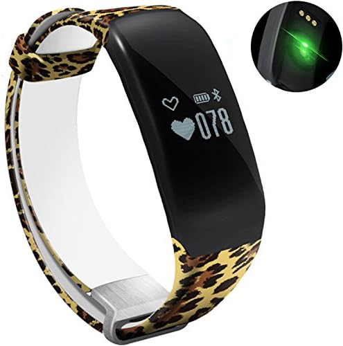 Igrosso Fitness Tracker Heart Rate Monitor Smart Bracelet Waterproof Swimming Sport Wristband Smart band Pedometer Calorie Smart Watch for Apple IOS Android Smartphone (Leopard)