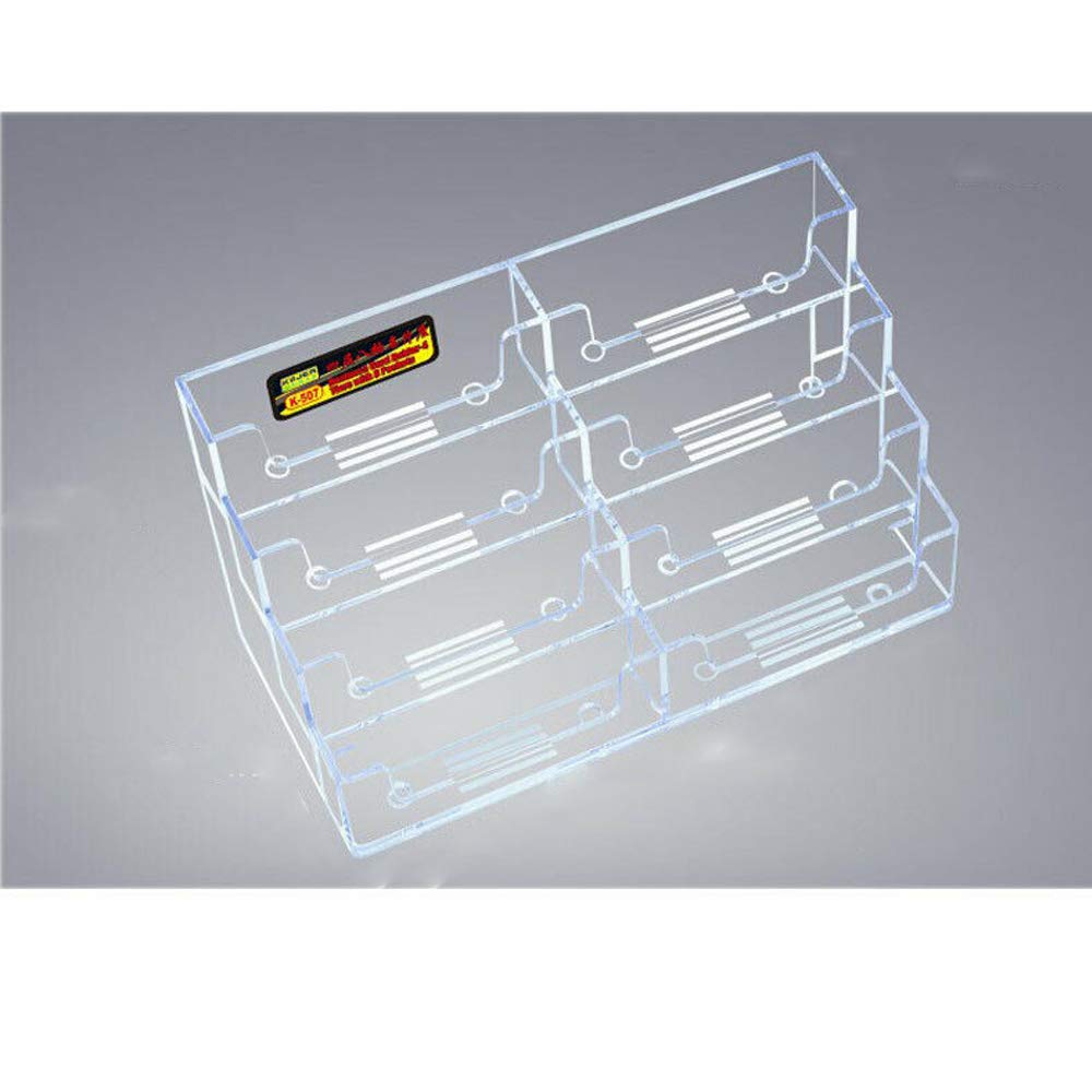 SUPERTOOL Clear Acrylic Display Stand,1PCS Transparent Business Card Holder 8 Pockets Desktop Business Card Holder for Home Office
