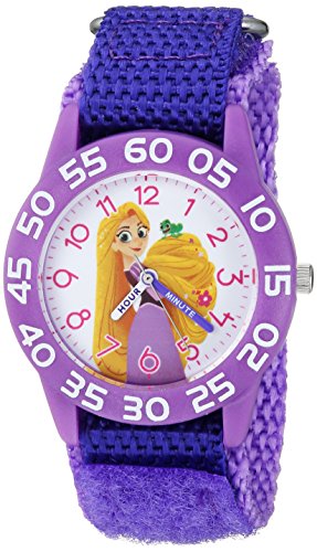 DISNEY Girl's Princess' Quartz Plastic and Nylon Casual Watch, Color:Purple (Model: WDS000545)