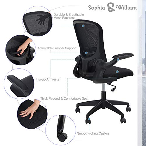 Sophia & William Ergonomic Rocking Mesh Home Office Desk Chair High