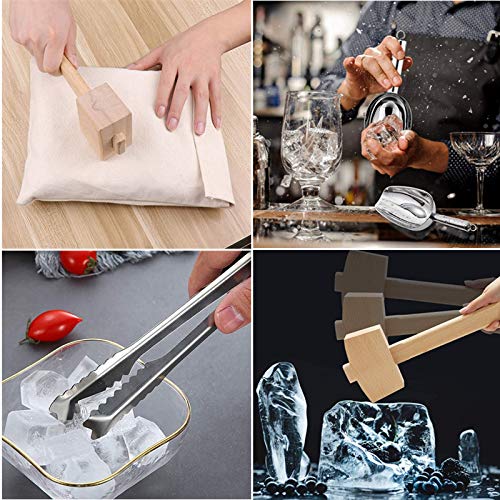4 stuck Lewis Bag and Manueller Eisbrecherhammer Set,Der wiederverwendbare Crushed Ice Bag für Summer Bartender Kit… – Bild 3