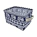 Mziart Cotton Linen Small Foldable Storage Basket with Handle, Multifunctional Sundry Cosmetic Storage Organizer Box for Home Closet Toys Office Desktop (Elephant)