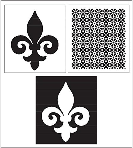 Plaid:Craft Folkart Home Decor Masking Stencils 3/Pk 9.5 x 8.5-inch, Fleur De Lis, Transparent - Image 4