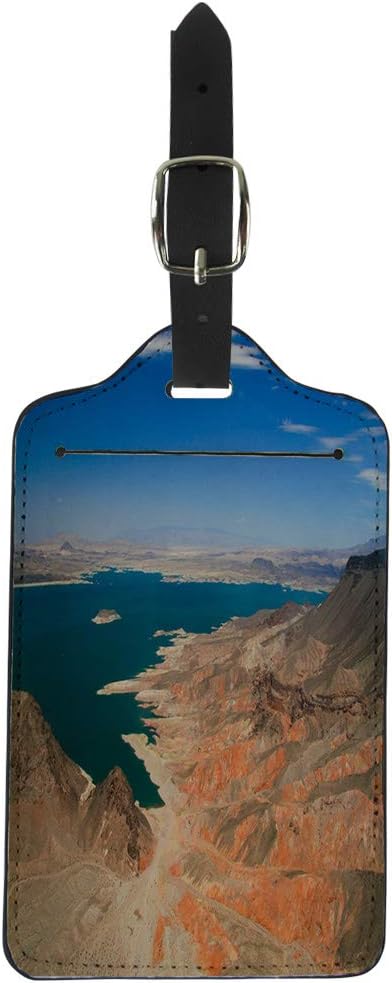 Semtomn Luggage Tag Blue Mohave the Colorado River and Its Lakes Formed By Hoover Davis Dams America Suitcase Baggage Label Travel Tag Labels
