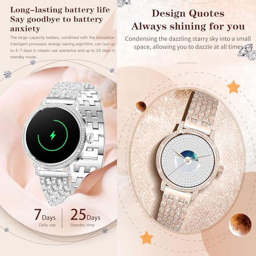 MYSHUN Reloj Inteligente Mujer con Llamadas, 1,27 Pulgada Smartwatch Mujer Deportivo con Podometro Pulsometro SpO2 Sueño Presion Arterial Actividad IP67 Reloj Digital para iOS Android (Plateado)