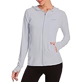 Women's UPF 50+ Sun Protection UV Jacket - Zip Up Hoodie Long Sleeve Hiking Fishing SPF Performance Shirt with Thumbhole