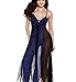 Eternatastic Women's Lace Mesh Leopard Nightgown Long Skirt Blue M Size