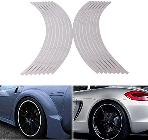 RGAta Car Motorcycle Rim Stripe Tape Reflective Wheel Tire Decal Stickers(Silver)