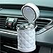 Auto Car Ashtray Portable with Blue LED Light Ashtray Smokeless Smoking Stand Cylinder Cup Holder (White)