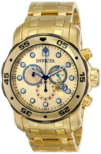 Invicta Men's 80070 Pro Diver Analog Display Swiss Quartz Gold Watch Invicta Men's 80070 Pro Diver Analog Display Swiss Quartz Gold Watch