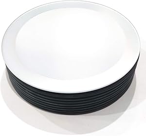U HOME 6 Inch 3mm Round Mirror Candle Plate Set of 10 - Rounded White Edge 2CM - Round Mirrors Trays for Wedding Table Centerpieces, Crafts, Christmas, Party Decor