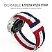 MoKo Band Compatible with Gear S3, 22mm Fine Woven Nylon Adjustable Replacement Strap fit Samsung Gear S3 Frontier/Classic/Galaxy Watch 46mm/Ticwatch pro/E2/S2/Huawei Watch GT 2 46mm, Blue&White&Red