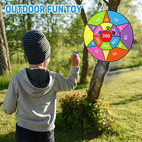 Ayeboovi Dart Board for Kids, 26 inch Dart Board, Yard Games for Kids with Hooks & 12 Sticky