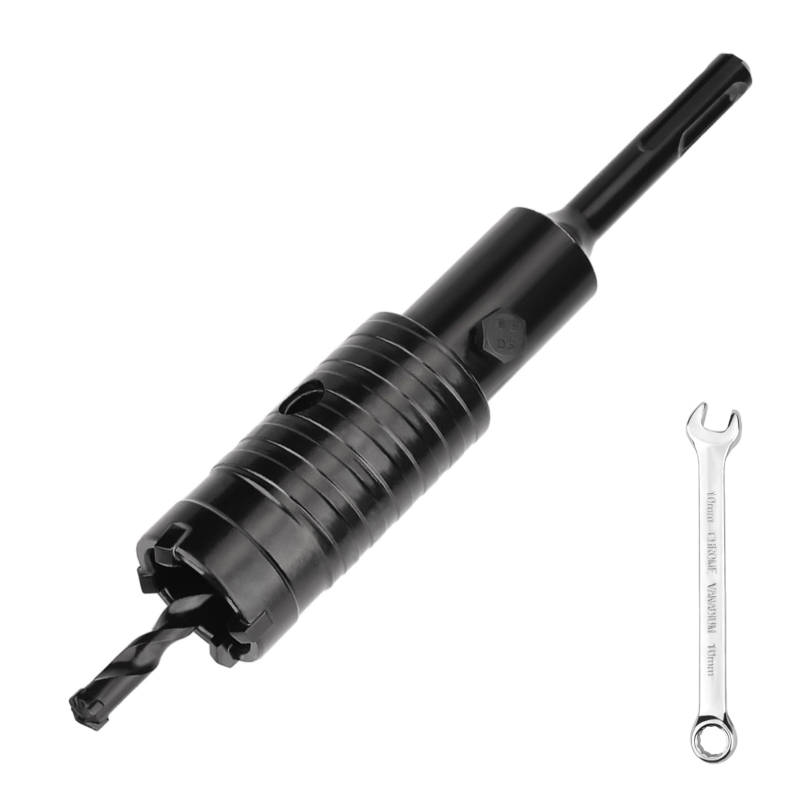 hsawbit 30mm Concrete Hole Cutter Core Drill Bit with 110mm SDS Plus Shank Connecting Rod, Masonry Hole Saw Tungsten Carbide Teeth for Concrete Cement Brick Wall Stone