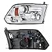 AKKON - For 2009-2018 Dodge RAM 1500 2500 3500 LED Daytime Running Light Bar Projector Headlights Chrome Housing Clear Lens Set
