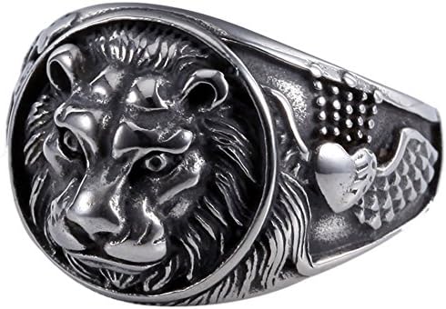 Lion King Mens 361L Stainless Steel Biker Rocker Gothic Vintage Black Ring Size 7-13