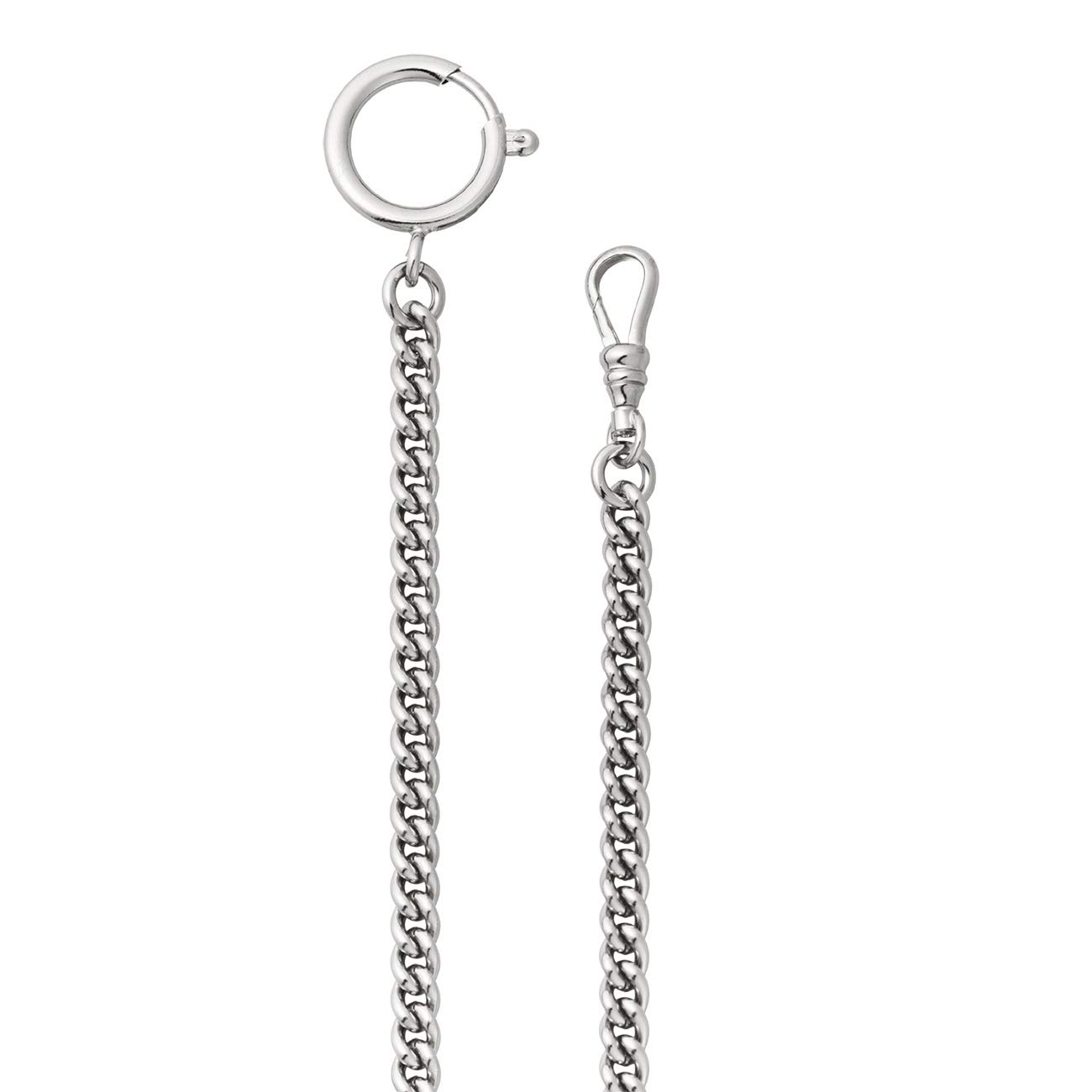Regent Pocket Watch Chain Round Curb 5 mm Watch Chain P47 for Eichmüller Junghans Casio and Other Watches, silver, Classic