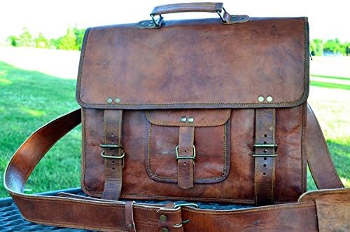Universal Leather 16 inch Vintage Leather Messenger Bag for Men and Women Laptop Shoulder Satchel Briefcase