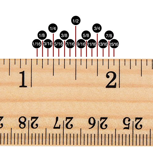 Alwaysuc 30pcs (12 inch and 30 cm) Wooden Rulers Student Rulers Wood School Rulers Measuring Ruler Office Rulers