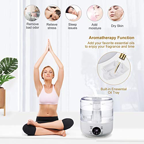 Umidificatore Ambiente Ultrasuoni, Tikitaka 3L Umidificatore e Telecomando, Umidificatore Ultrasuoni Silenzioso Modalità di Umidità Costante, Timer, 3 Nebbia Regolabile per Casa, Ufficio, Yoga, ECC