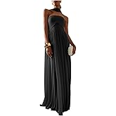 Strapless Chiffon Bridesmaid Dresses for Women 2025 Halter A Line Prom Dress Long Pleated Formal Party Gowns with Scarf B18