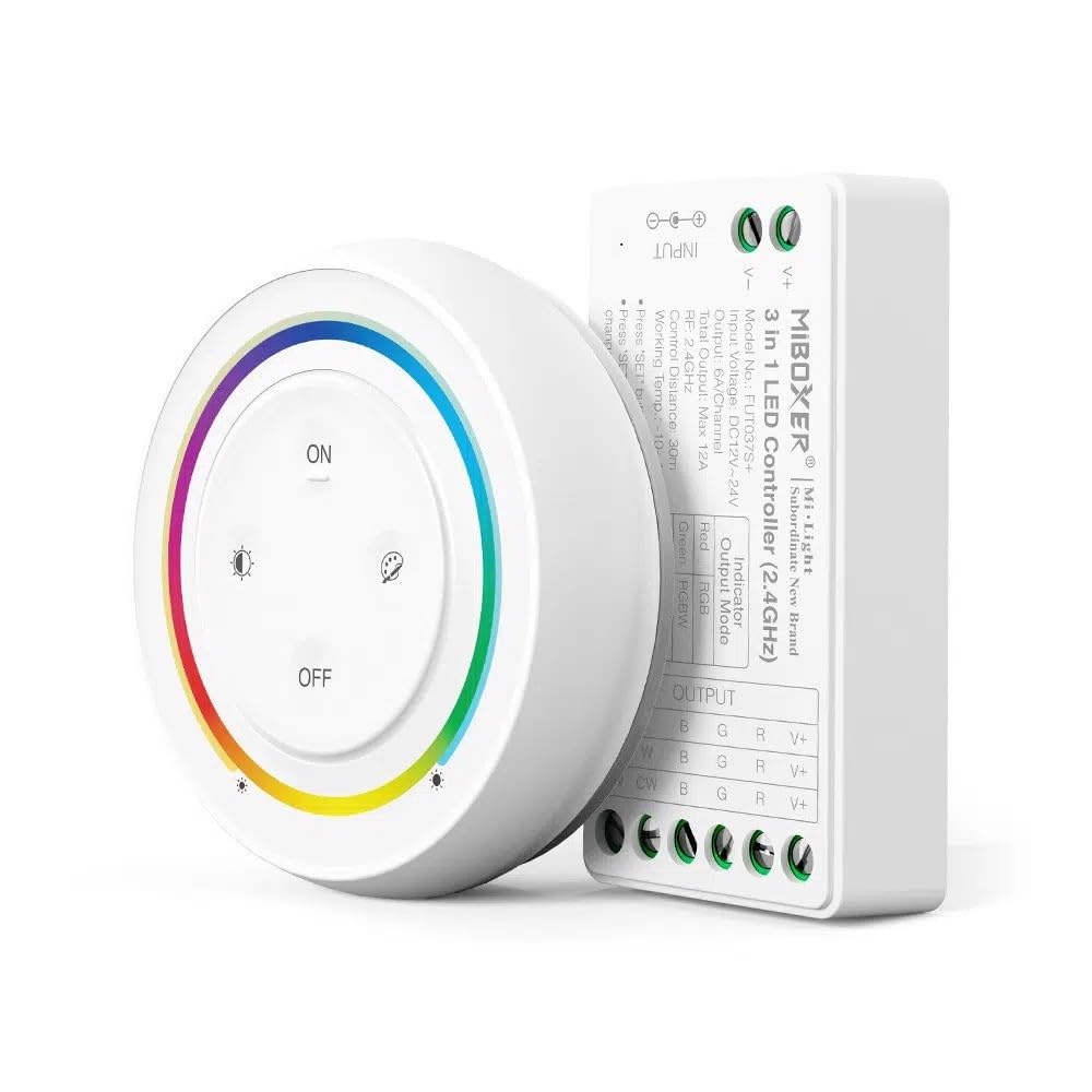 lighteu®, Milight Miboxer 2.4GHz 3 in 1 LED Strip Controller Kits RGB RGBW RGBCCT DC12V/24V Output Max.12A, FUT037SA+