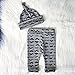 FEITONG Newborn Infant Baby Boy's Print Romper Tops+Long Pants +Hat (3-6 Months, Black #2)