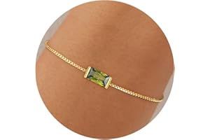 Fezodo Birthstone Gold Bracelets for Women Girls Non Tarnish - Trendy Dainty 14K Gold Plated Bracelet Friendship CZ Bracelets Anniversary Birthday Gifts for Mom Girlfriend