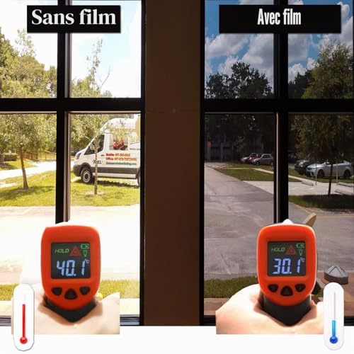 Zindoo Window Film Anti Glare Mirror Window Film Tain-Free Anti Heat Anti UV Privacy Protection for Windows Office Home Store 40 x 200 cm