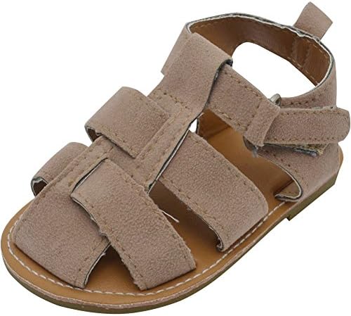 Frontonline Baby Boy First Walkers Soft Rubber Soled Anti-slip Fisherman Sandals Khaki 12-18 Month
