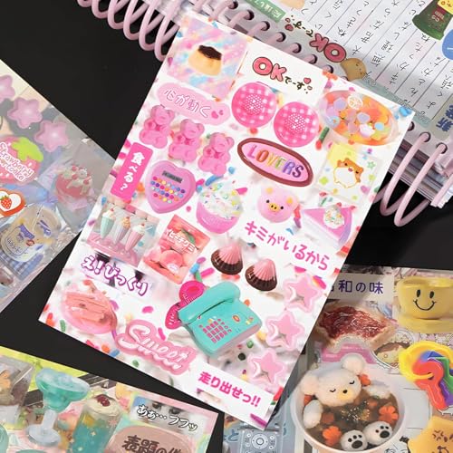 Japanese Manga Style Sticker Book, Romantic Memory Series - 45 Pieces of Ancient Comic Style Material Handbook, for Diary Scrapbooking Notebooks-Japanese Stickers