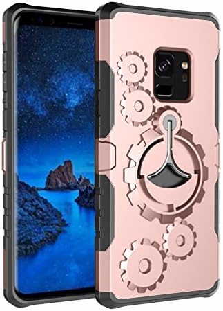 ATRAINGA Samsung Galaxy S9 Case, A Trading Built-In Kickstand Ring Sport Armband Shockproof Hard Cover For Galaxy S9 (Rose Gold)