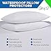 Premium Waterproof Pillow Protectors - Queen Size 20''x32'' Set of 2 - Zippered Pillow Cover Made with Soft Terry Cotton Fabric - Hypoallergenic and Dust Proof