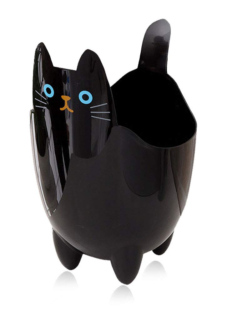 123Arts Cute Cartoon Cat ABS Table Bathroom Trash Can Storage Bucket