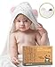 Premium Hooded Baby Towel and Washcloth | ORGANIC Extra Soft Bamboo, Hypoallergenic & Antibacterial | for Boys & Girls better than Cotton (Pink ears) Large 35