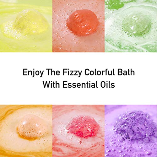 Lagunamoon Bath Bombs Gift Set,6 XL Natural Fizzy Handmade with Organic Essential Oils,Sea Salt,Shea Butter & Coconut Oil to Moisturize Skin,Relaxing Spa,Perfect Gift for Women & Kids - Thumbnail 3
