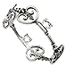 Q&Q Fashion Retro Silver Plated Victorian Vintage Skeleton Key Heart Cross Bridal Steampunk Cuff Bracelet Bangle