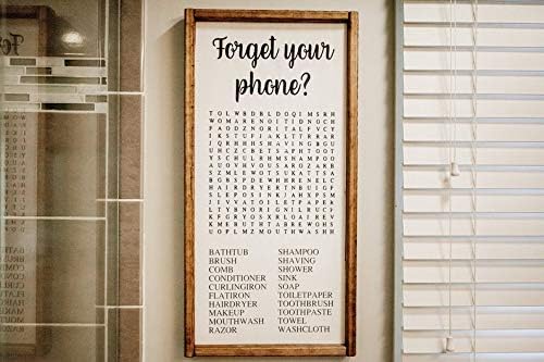Amazon Com Celycasy Forget Your Phone Sign Word Search Bathroom