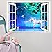 Zooarts Diy Removable Art Mural Wall Sticker Decal Decor Fantasy Forest 3D Horses Window
