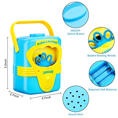 Bubble Machine With Music For Kids Children Toddlers Babies Boys Girls Automatic Durable Bubble Makers Birthday Parties Picnics Parks Bubble Blower Toys 2 3 4 5 6 Years Old Outdoor Battery Operated - Thumbnail 2