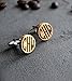 Personalized Monogram Gift Wooden Cufflinks Engraved Custom Cuff links Business Man Gift for Guy Men Anniversary Husband gift for Boss - By Enjoy The Wood - Wedding cufflinks for groom