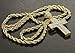 Mens Gold Tone Stardust Two Cross Thick Pendant Hip-hop 4mm 24