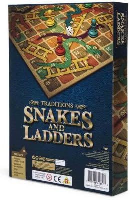 wood snakes and ladders board game includes 1 folding checker board 4 colored game pieces 1 die and instructions