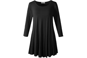 LARACE 3/4 Sleeve Shirts for Women Plus Size Tunic Dressy Top Loose Fit Flare T-Shirt