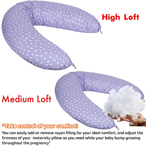 Comfyt Pregnancy Pillows, Full Body Maternity Pillow, Adjustable Loft
