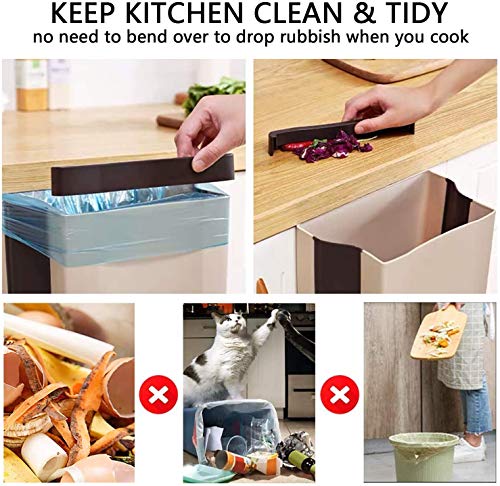 2 Piezas Cubos de Basura Cocina Plegable,Contenedor De Basura Colgante