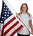 3 x 5 ft American Flag Made in USA - Embroidered Stars and Sewn Stripes with Brass Grommets - Fade Resistant Heavy Duty Nylon Indoor Outdoor US Flag