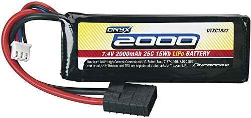 Duratrax Onyx LiPo 2S 7.4V 2000mAh 25C Soft Case Battery with Traxxas Plug