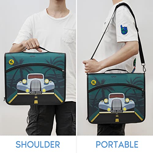 Kinbashi 3Inch Car Zipper Binder, Round Ring Binder with Expanding