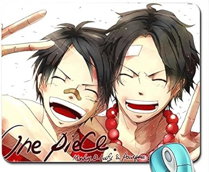 Anime One Piece Ace Luffy Short Hair Anime Boys Closed Eyes Laughing Ace Firefist Monkey D Luffy Portgas D Mouse Pad Computer Mousepad Amazon Co Uk Office Products